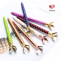 Large Diamond Korea Creative Crystal Metal Round Point Ball pen Pen Companion Gift to teacher class Signature pen
