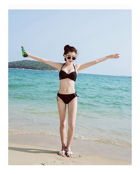 Kỳ nghỉ Hàn Quốc gợi cảm áo tắm nữ ba mảnh bikini nóng xuân nhỏ nước hoa lưới đen gợi cảm mỏng áo tắm một mảnh