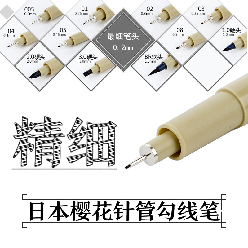 SAKURA SAKURA Needle Tube Pen Set for students PIGMA MICRON 08 0 5mm 02 0 3 05 0 45