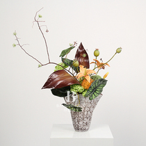 Bond light luxury modern glass vase floral art sales office model room hotel restaurant artificial flower soft furnishings