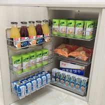 Kitchen shelf Floor cabinet pull basket Small monster storage rack Cabinet linkage snack rack 450 600 cabinet storage basket