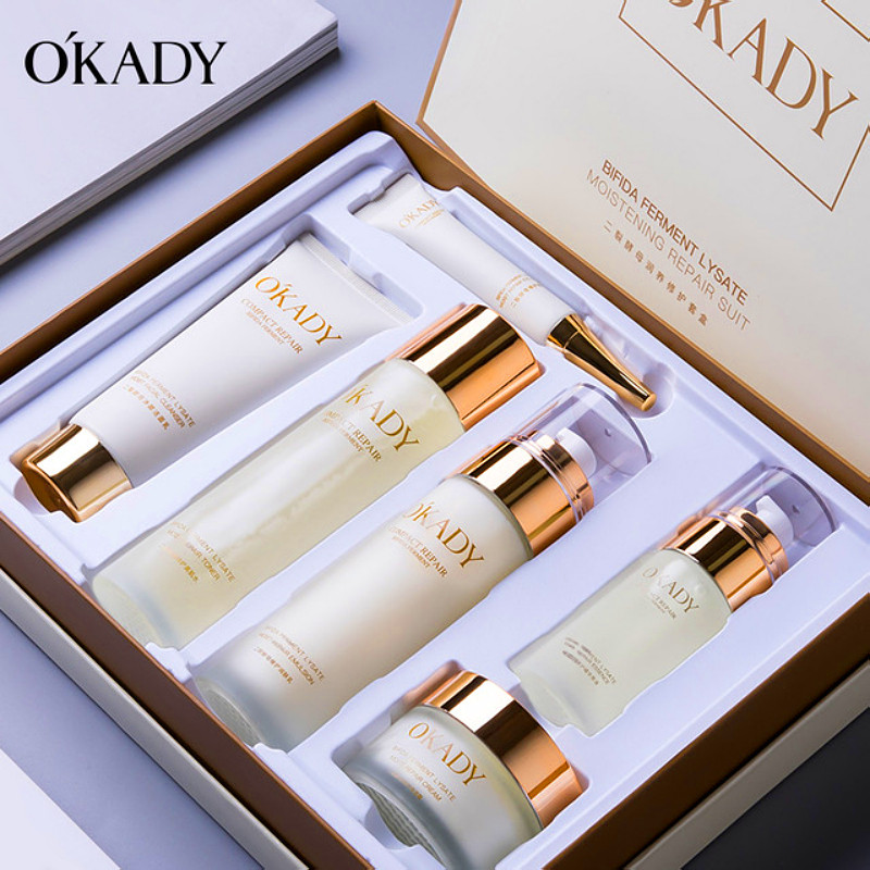 oKady ~ Opeii Split Yeast Six Pieces Case Water Milky Moisturizing Moisturizing Refreshing Skin-care Cosmetic Beauty Suit