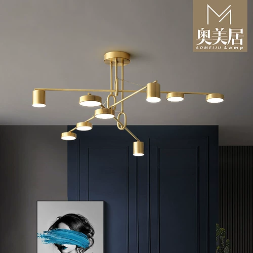 Современный медный светильник для гостиной для спальни, креативная люстра, легкий роскошный стиль