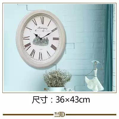 American country Oval family wall clock vintage old Milky White clock original foreign trade watch hanging table 1921