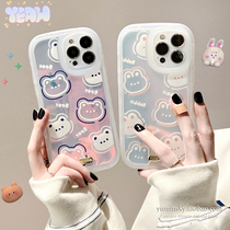 Laser Small Bear Rabbit applies iPhone12 13promax Apple 11 mobile phone shell xs couples xr cartoon 8 soft