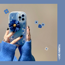 ins homemade flowers apply iPhone13pro max apple 12 phone shell 11 transparent xs female xr mesh red 8p