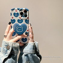 Korean Wind Loving Cubs Apply iPhone12 Apple 13promax Phone Shell 11 Bracket Xsxr Blue 8 Women