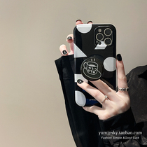 ins geometric coffee bracket applicable iPhone13promax apple 12 phone shell xs black and white xr soft 11 8p