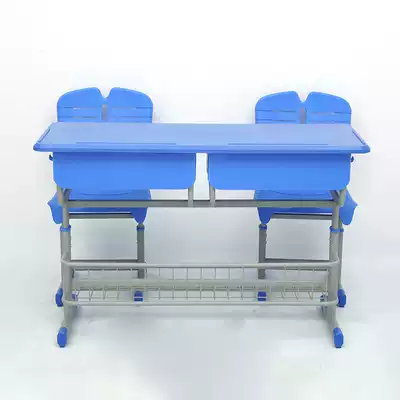 ABS plastic double desks with basket lifting adjusting school children in the primary and middle school students desks and chairs can be customized