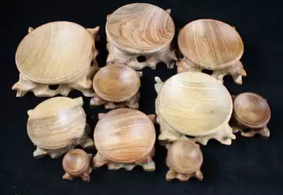 Natural gourd base mahogany hollow root carving bracket crystal ball strange stone egg carving base solid wood seat round ornaments