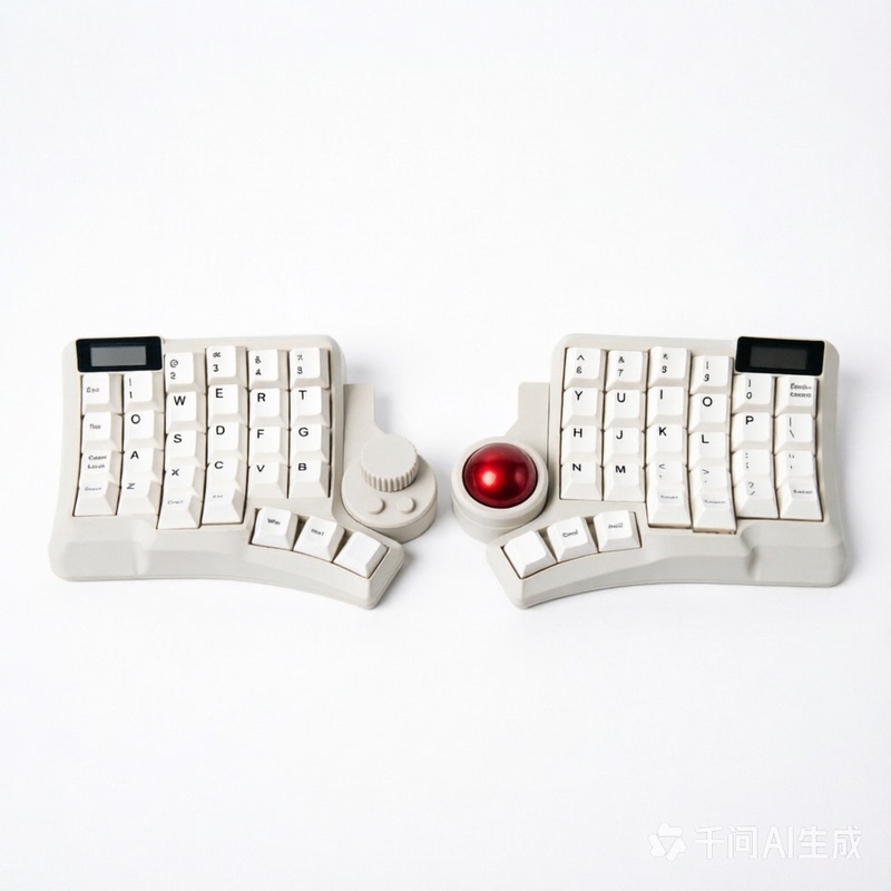 Curved Split Keyboard Bluetooth Dual-Mode Velvet Trackball Zmk Customizable Mechanical Keyboard Kit Curved Split Keyboard Bluetooth Dual-Mode Velvet Trackball Zmk Customizable Mechanical Keyboard Kit