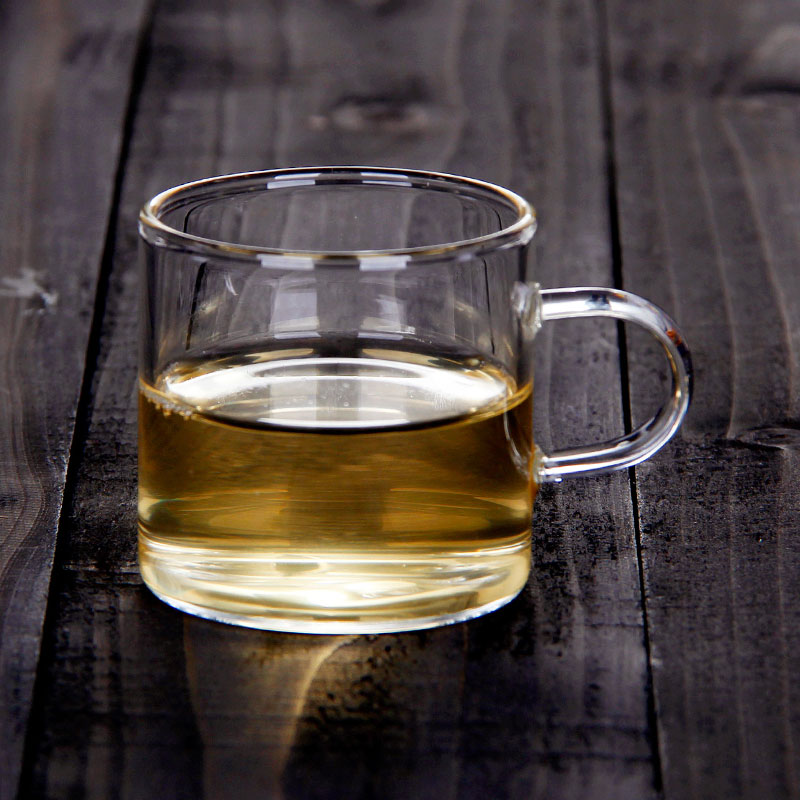 Kung fu tea accessories heat-resistant glass drink tea cup with straight transparent cup household kung fu cup
