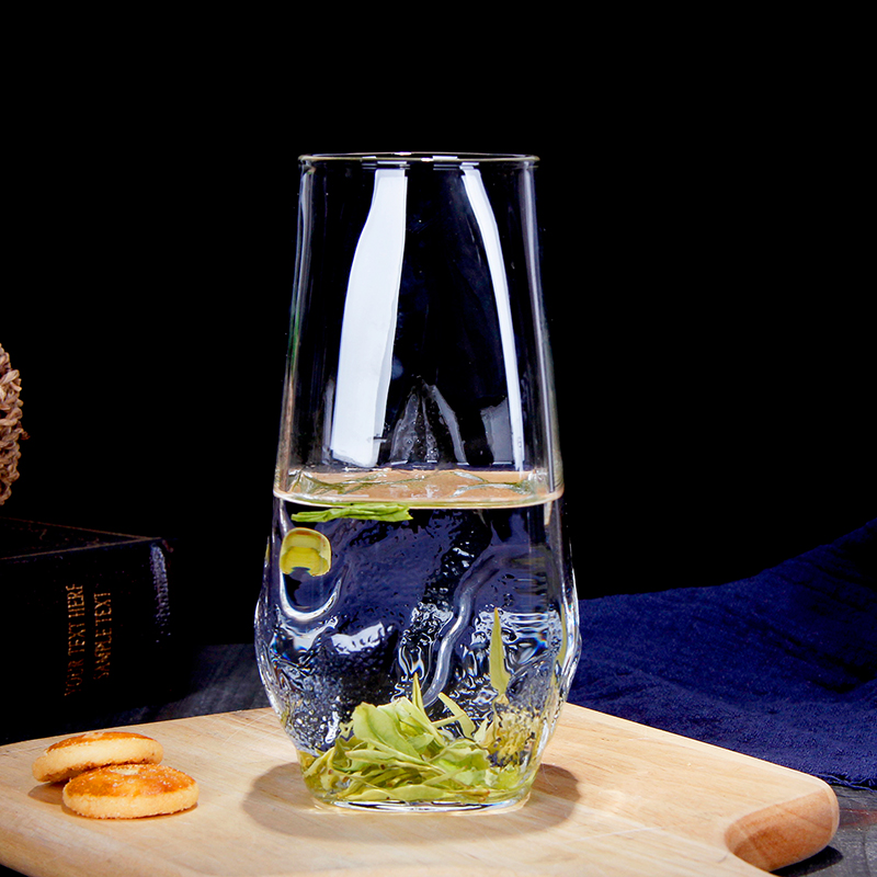 Household glass tea cup Personality green tea cup Office large capacity flower tea cup Transparent creative mountain water cup