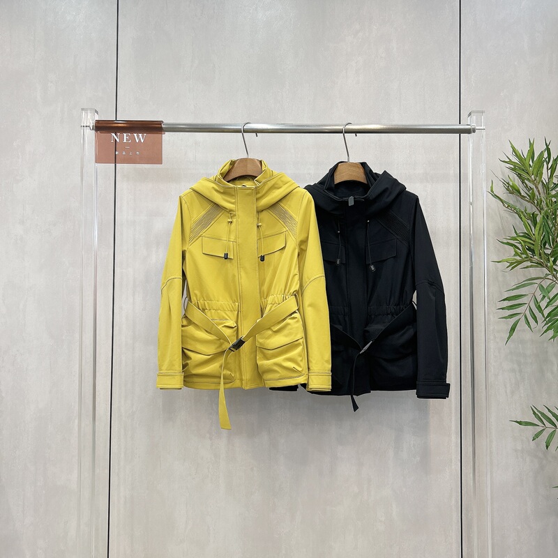 European Style Autumn Hooded Waist-Cinching Trench Coat for Women, High-Quality Outdoor Workwear Pocket Jacket, Windproof Jacket 26028 European Style Autumn Hooded Waist-Cinching Trench Coat for Women, High-Quality Outdoor Workwear Pocket Jacket, Windproof Jacket 26028