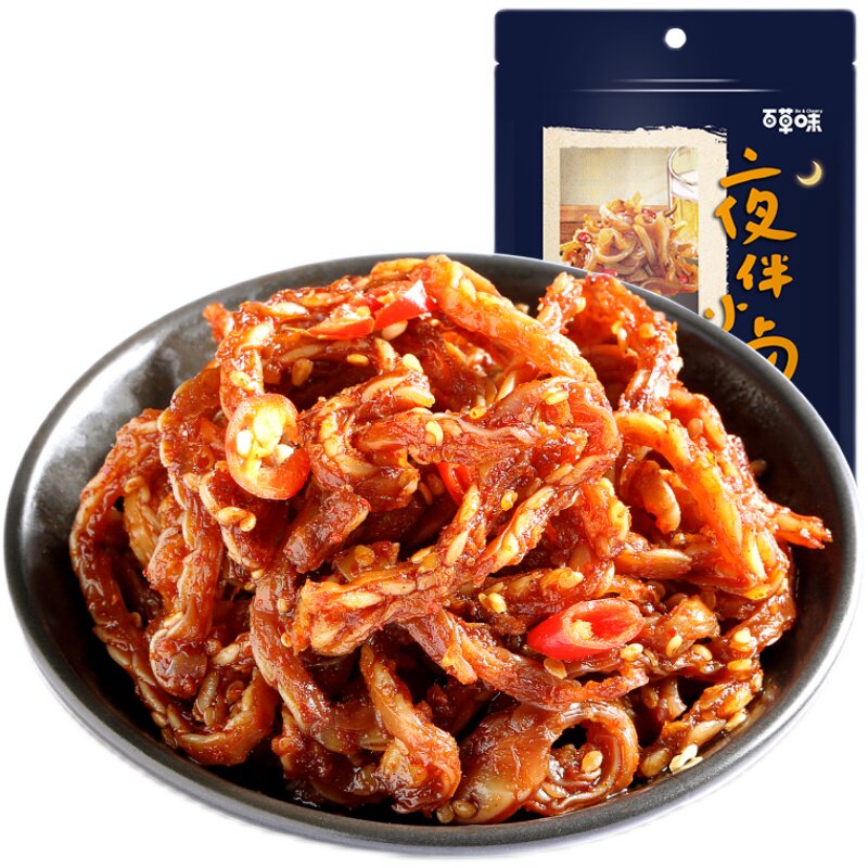 百草味飘香猪脆骨105g香辣脆骨软骨肉类卤味熟食零食小吃กระด กอ อนหม 泰国中国超市 泰国华人超市 曼谷中国超市 曼谷华人超市 泰国中国 食品首选 泰华国货