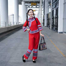 National costume Zhuang womens traditional clothing ethnic style lace back home song fair festival March 3 ethnic costume pants