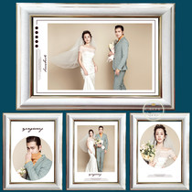 Simple wedding photo enlargement wall hanging photo frame four-piece combination living room bedroom sofa background photo wall customization
