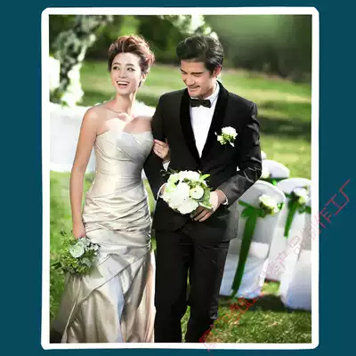 European-style Korean crystal wedding photos zoom in on the wall white jade porcelain 8 10 12 inch creative table photo frame production