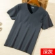 Áo thun nam tay ngắn liền mạch cộng với nhung dày nửa tay áo Slim co giãn vừa dày ấm ấm áo đáy mùa thu đông áo thun nam cotton