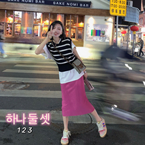 tinafairy 2021 spring thin straight skirt long design feel wrinkled summer skirt women