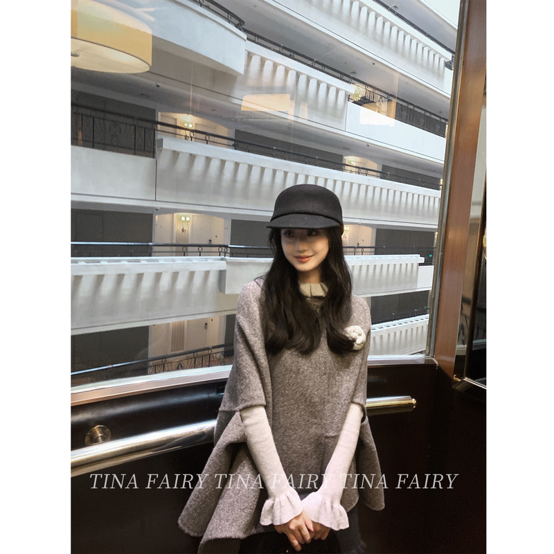 Tina Fairy/ "Twilight Gray” Reversible Cape Coat