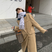 tinafairy big star out of the street design niche suit jacket winter top line long coat