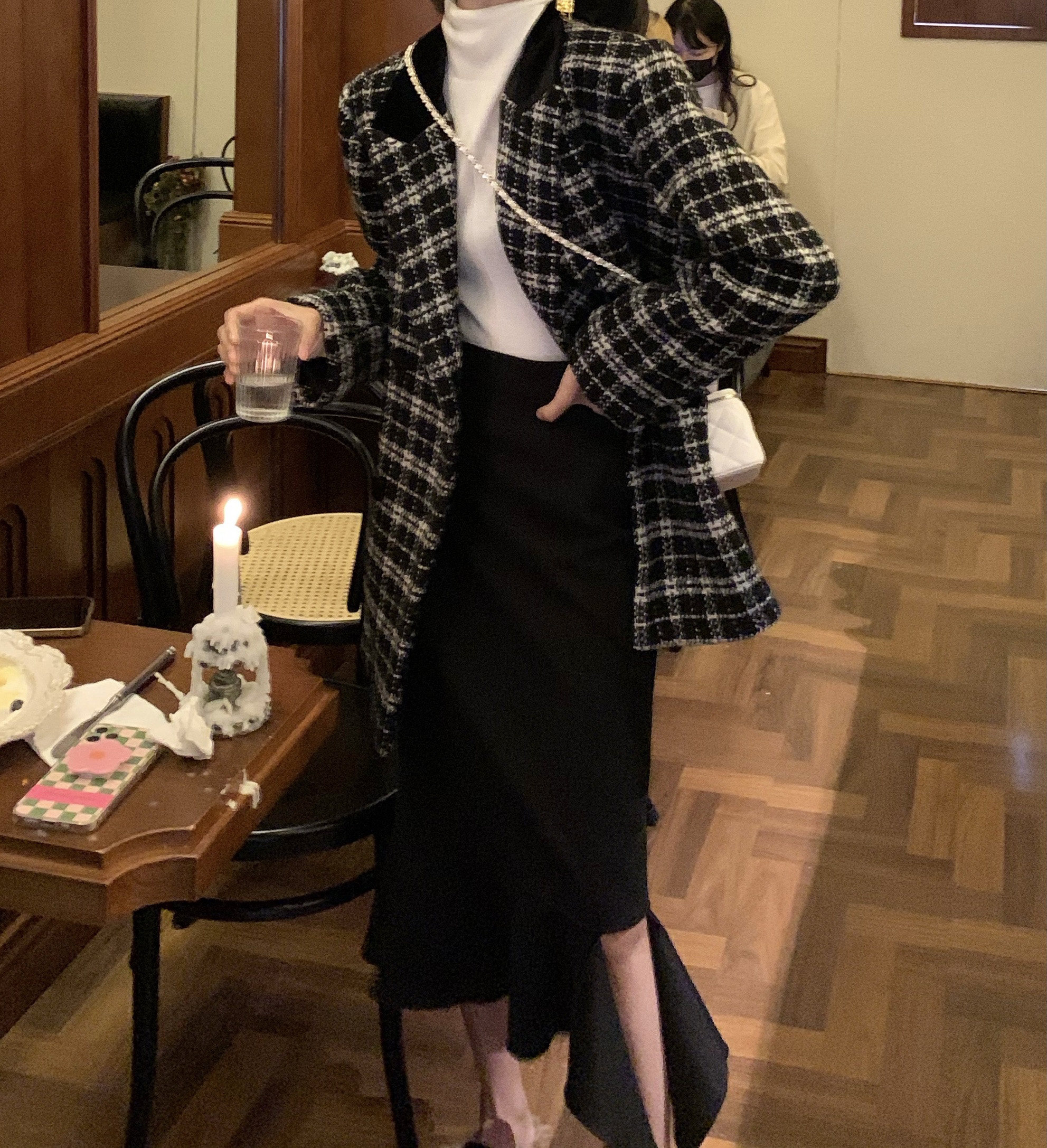 tinafairy high waist fishtail skirt autumn and winter careful machine irregular slit skirt mid-length skirt women