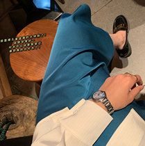 tinafairy 2021 spring yellow satin high waist fishtail skirt summer long peacock blue skirt women