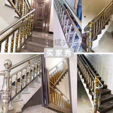 Лестничные перила 新型欧式不锈钢楼梯扶手护栏阳台室外配件装饰方管圆管立柱护栏