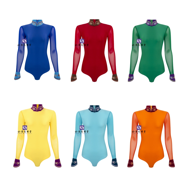 【Xiao Chen Chen Classroom】Mongolian Classroom Practice Uniform Original Embroidered Collar Horseshoe Sleeve Long-Sleeve Jumpsuit