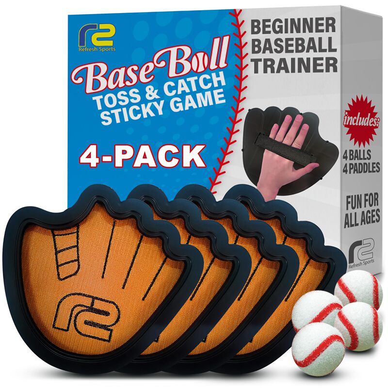 Children's Outdoor Throwing and Catching Ball Game, Baseball Toy with Suction Cup Sticky Ball, Camping Parent-Child Interactive Light-Up Game