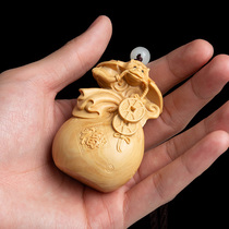 Yellow poplar mens disc playware Pieces Handicraft Carry-on with playwand handlebar pieces wood carvings small swinging pieces fowbag pendant