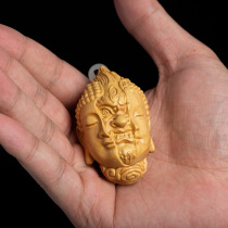 Huang Yang Muwen playing handlebar The man carries with him the hanging pendant solid wood disc to play the objects wood carving Buddhas magic