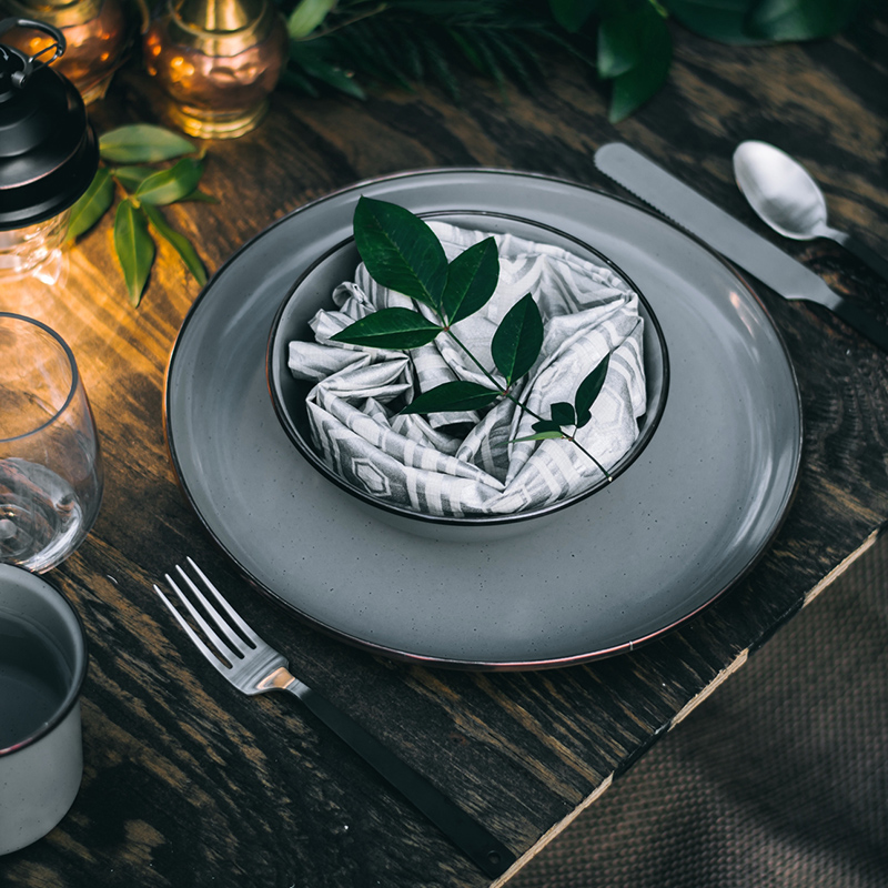 American BAREBONES North State Nordic style outdoor fall-resistant camping picnic tableware enamel bowl large rice bowl