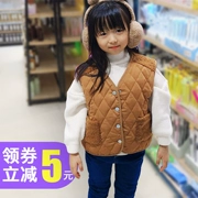 Áo vest cho bé mùa thu và mùa đông bằng vải cotton dày cho bé gái thời trang nước ngoài 1 mẫu trẻ em hai tuổi thủy triều 3 phiên bản Hàn Quốc 4 bên ngoài mặc 6 áo