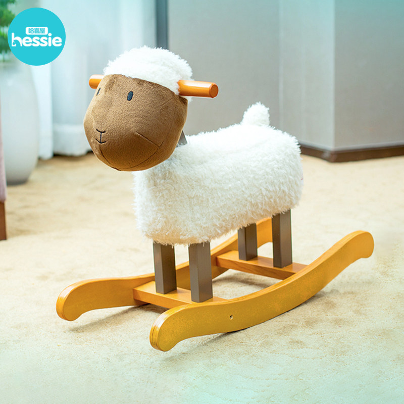 Haxi house Lamb sheep solid wood children rocking horse-horse children rocking horse toy rocking chair gift