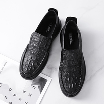 Clear Bunker Special Price Cut Male Crocodile Tattooed Leather Shoes Head Layer Bull Leather Business Casual Mens Shoes Youth Genuine Leather Tide Shoes