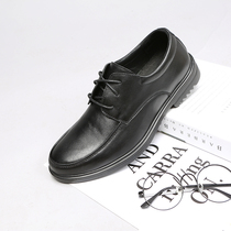 Foreign Trade Special Price Head Layer Cow Leather Cut Mark Positive Dress Mens Shoes Pick Up Missing Business Soft Bottom Lace Round Head Classic Genuine Leather Leather Shoes