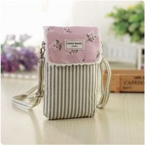 Cloth bag large screen mobile phone bag female inclined satchel bag 6 inch mobile phone bag hanging neck with zero money mobile phone bag cloth bag
