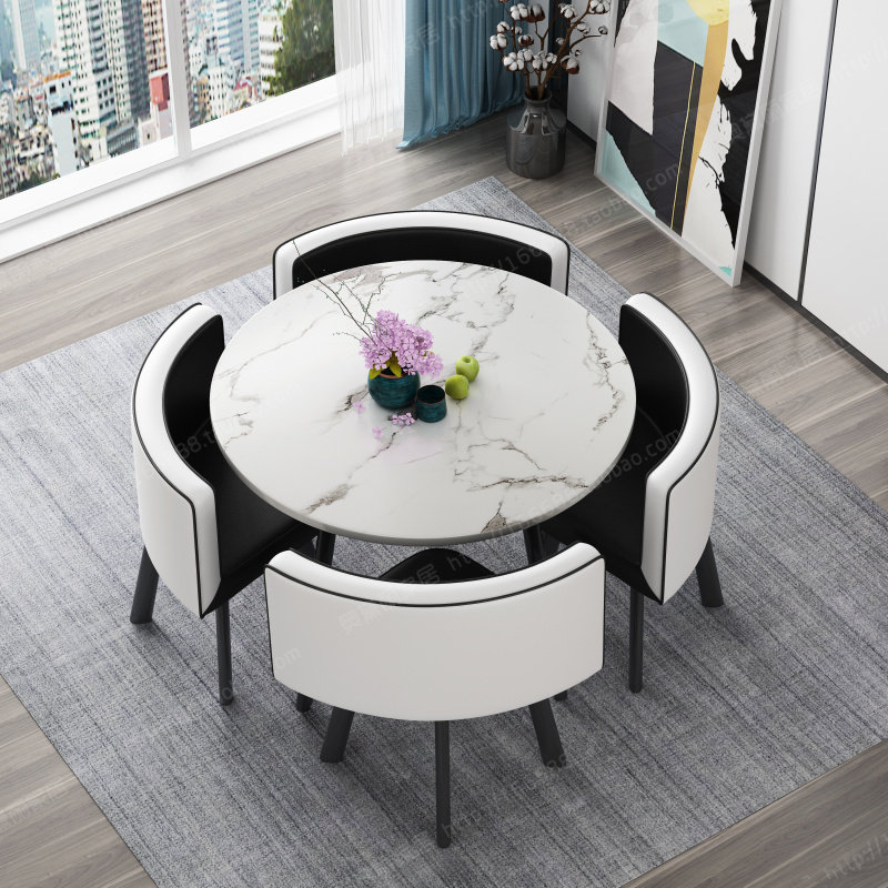 Simple modern business reception Nordic negotiation table and chair combination Shop Sample house Display center Guest coffee table Office small round table