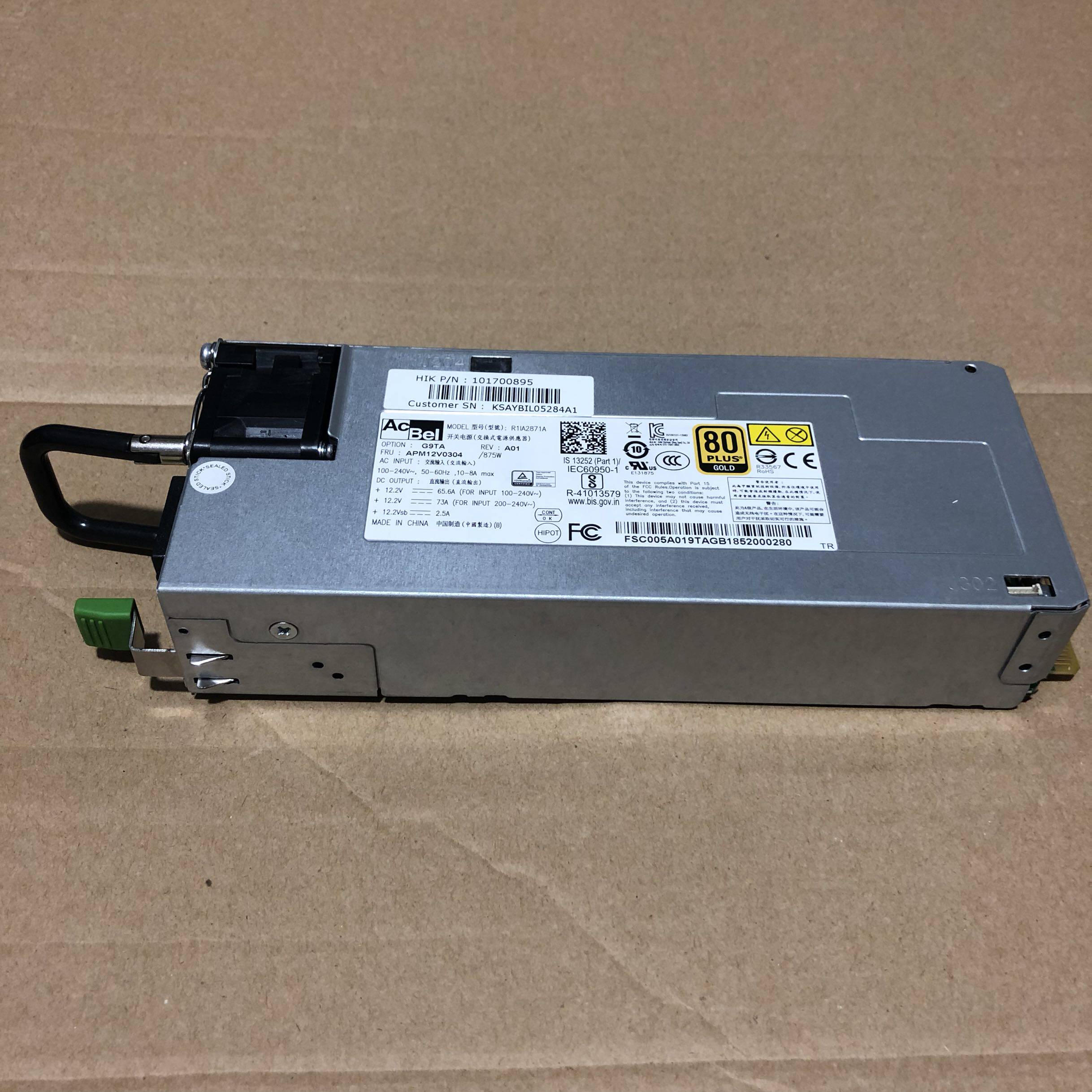 acbel Concom Hikvision 875W server power supply R11A2871A network storage power module