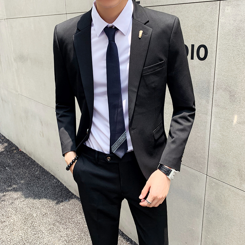 2020 Summer Trend mùa xuân / Casual Suit Suit Đàn ông Slim Hàn Quốc Version trẻ Handsome Suit nhỏ Groom Wedding Dress