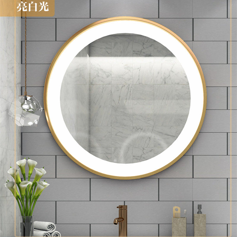 Eurostyle hotel hair salon hairdressshop luminous mirror hanging wall led bathroom mirror round mirror make-up mirror with lamp make-up mirror