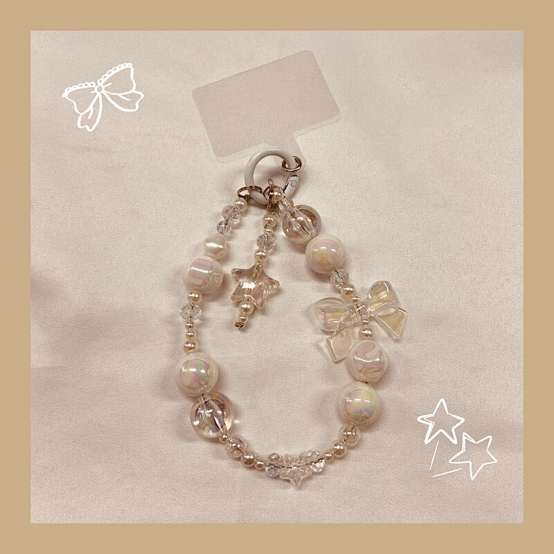Tacheng Suitable for Summer Ins Laser Star Bowknot Bracelet Chain Lanyard Portable Keychain Phone Case Hanger Tacheng Suitable for Summer Ins Laser Star Bowknot Bracelet Chain Lanyard Portable Keychain Phone Case Hanger