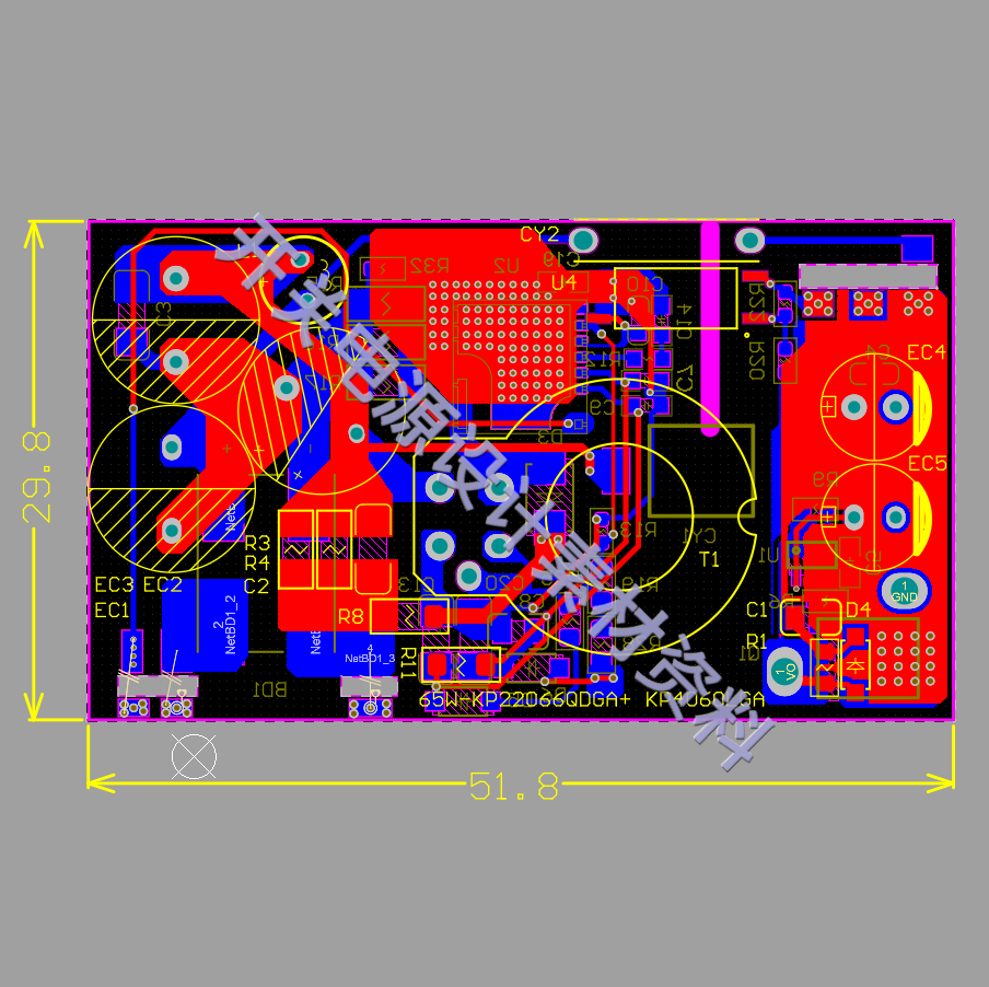 155.65W-Kp22066Qd-Pd Fast Charging Switching Power Supply Schematic Diagram Pcb Inductive Device Bom Design Information