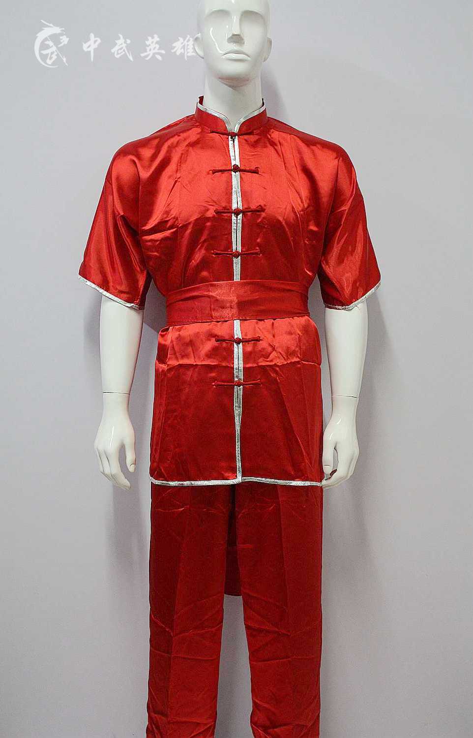 Great red silver martial arts long fist clothes Tai chi persuasion