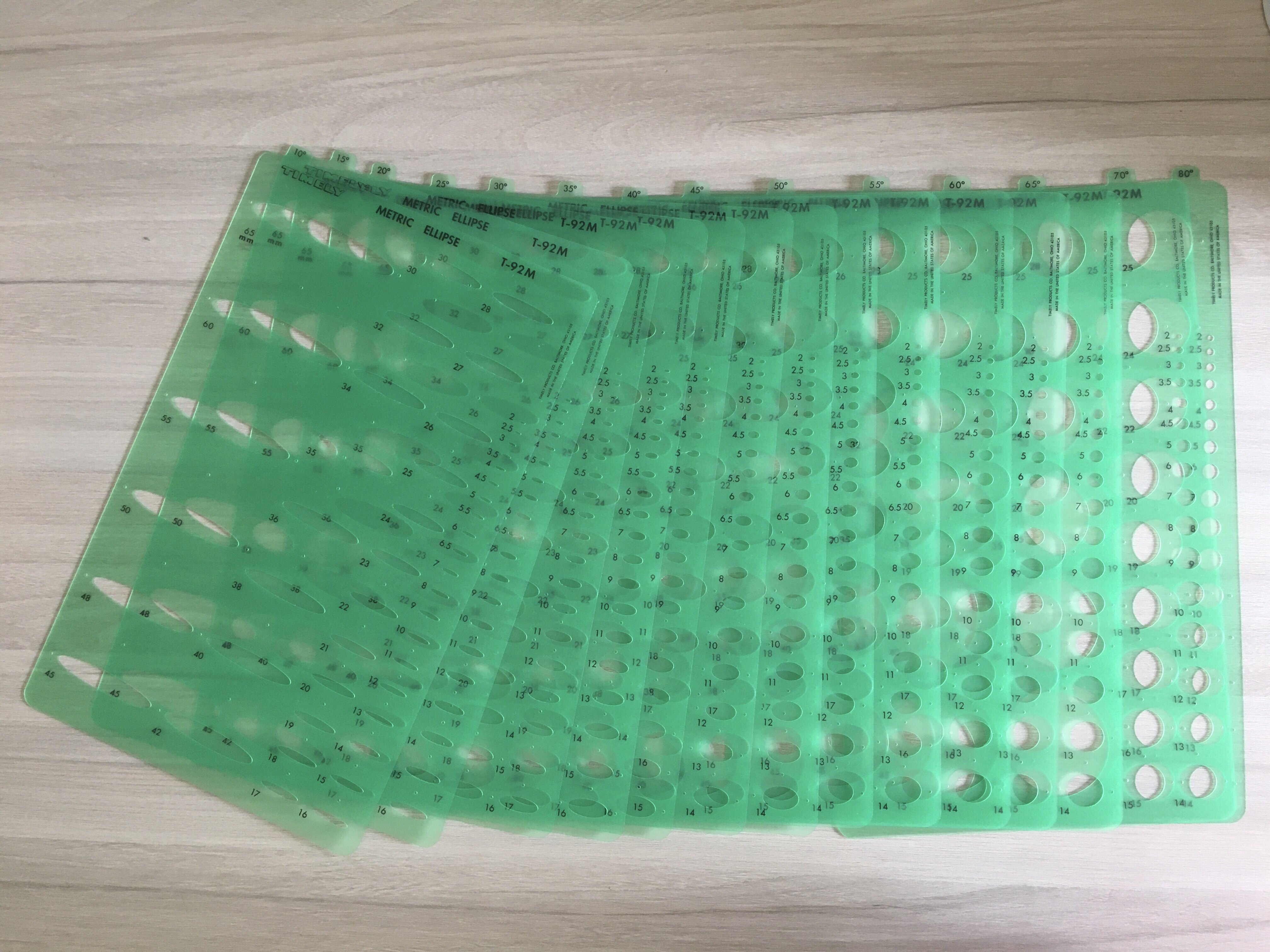 American Imports Temi 92 Full Set Drawing Templates Car Contour Tire Oval Jewellery Design Hand-painted Tool