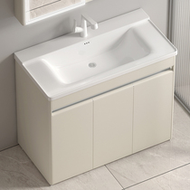 304 stainless steel bathroom cabinet bathroom ceramic integrated deep washbasin washstand balcony washbasin floor