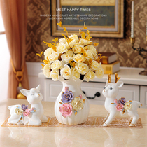 Ceramic deer ornaments Indoor living room wine cabinet decorations Bedroom creative knickknacks send friends and girlfriends wedding gifts