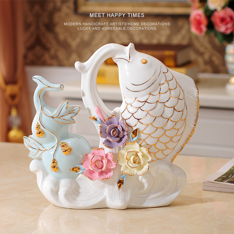 Every year there are fish ornaments Bedroom room decorations knickknacks Creative home accessories Wine cabinet decoration Wedding gifts